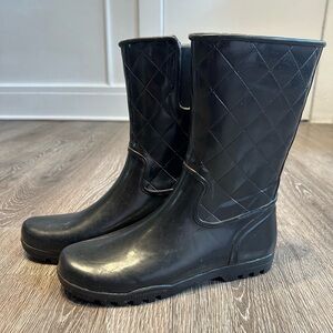 Sperry Quilted Black Rain Boots